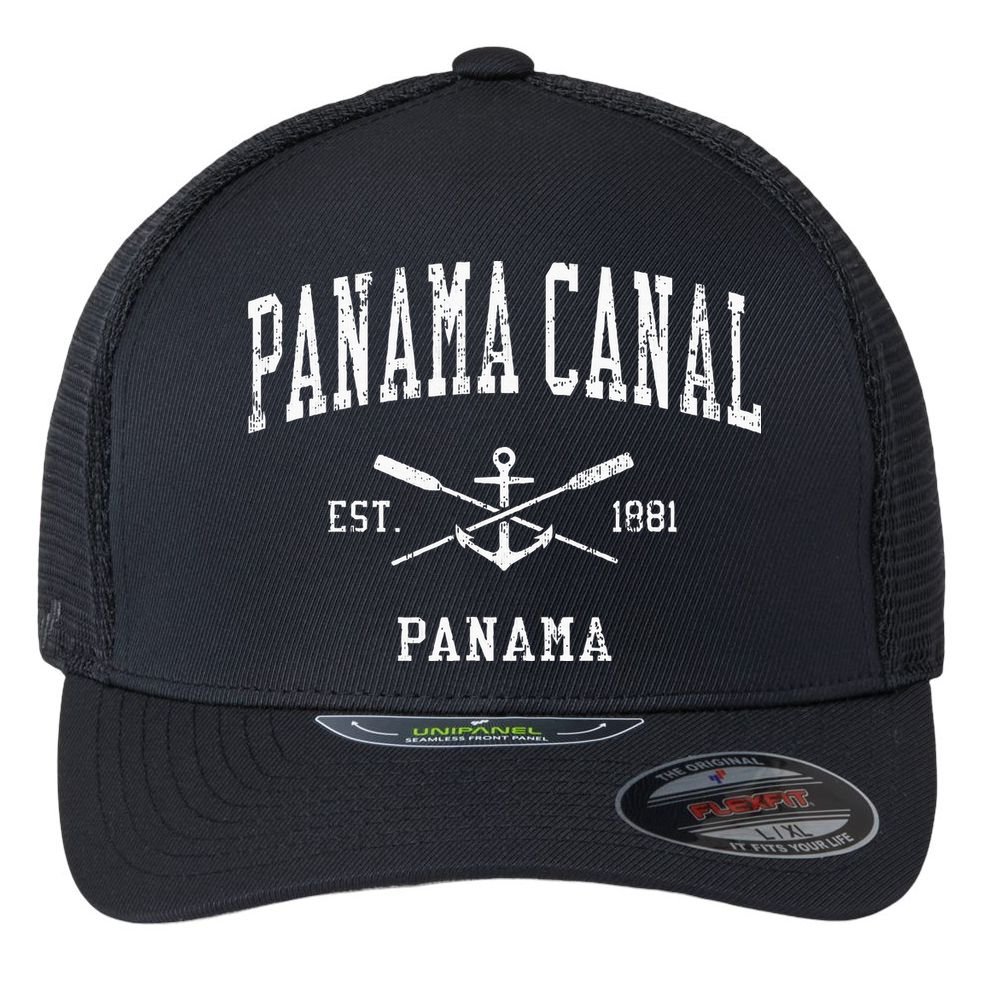 Panama Canal Vintage Sports Flexfit Unipanel Trucker Cap