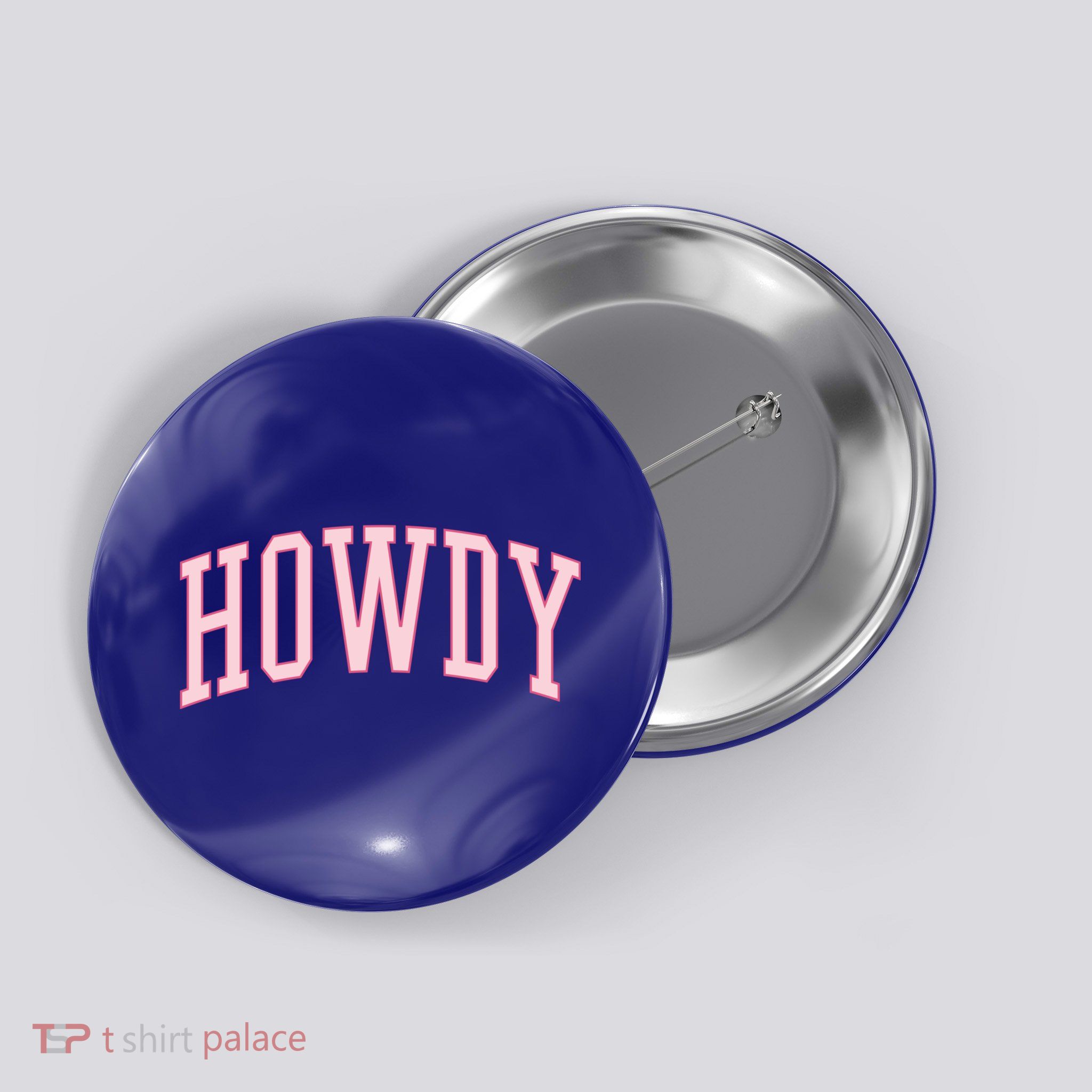 Preppy Cowgirl Varsity Pink Howdy Button