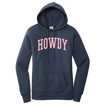 Preppy Cowgirl Varsity Pink Howdy Women's Pullover Hoodie