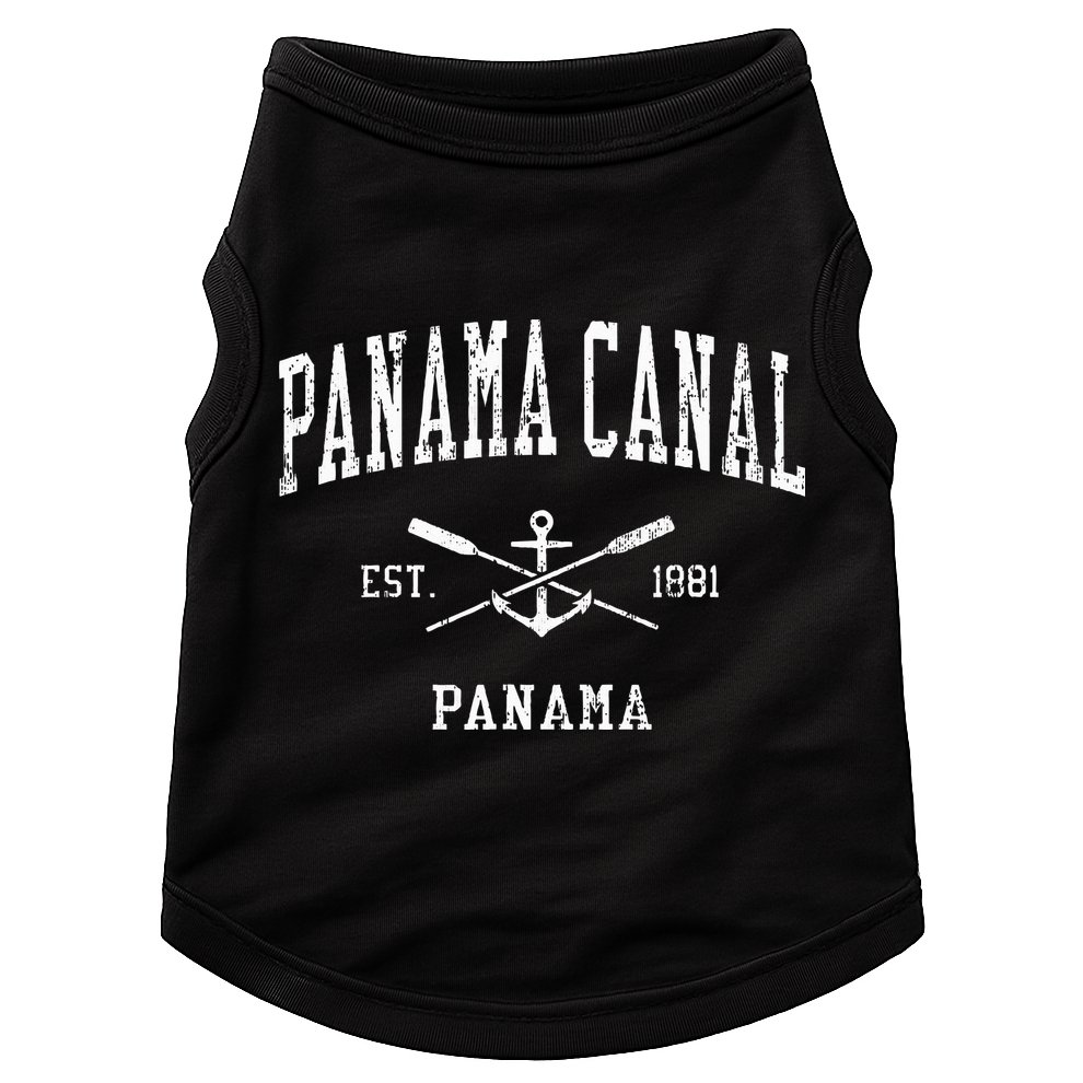 Panama Canal Vintage Crossed Oars & Boat Anchor Sports Doggie Tank