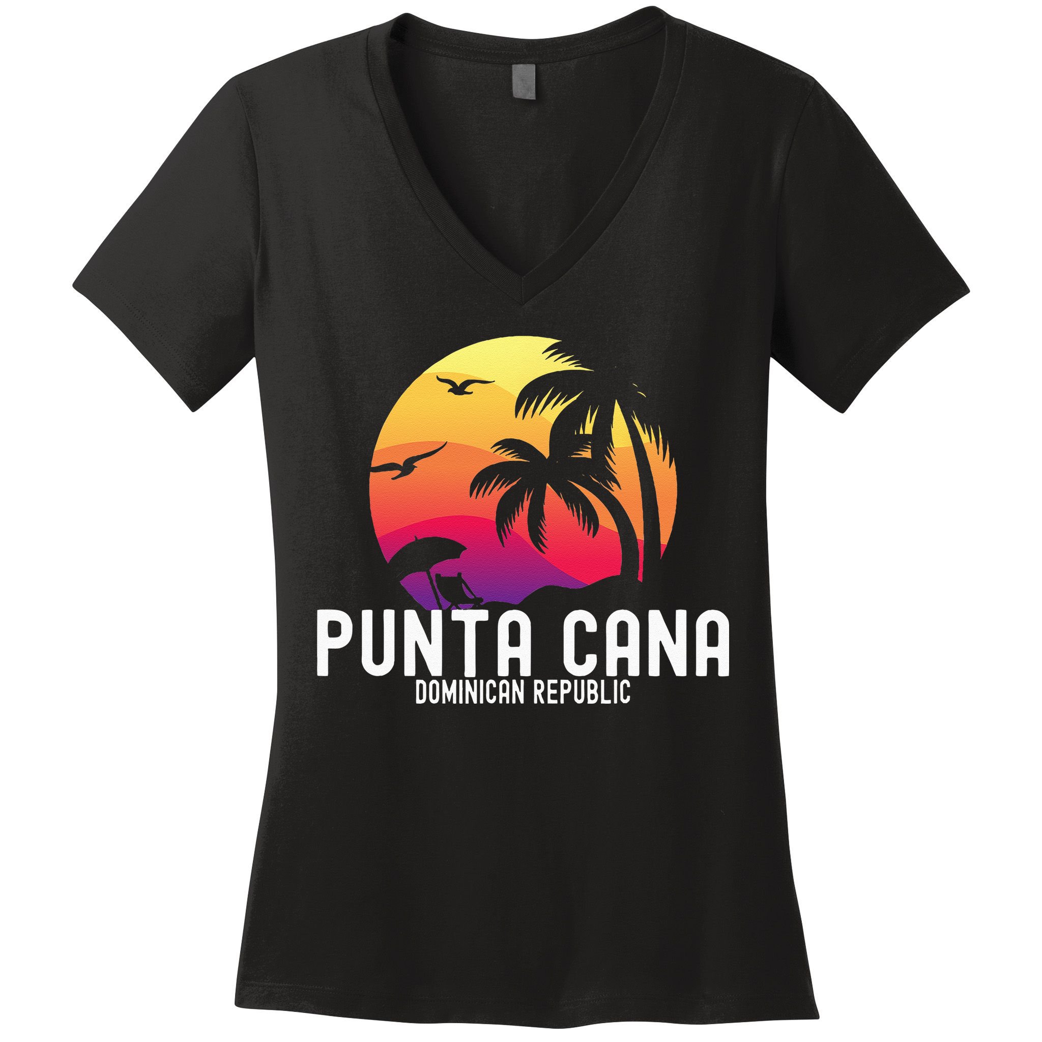 Punta Cana Vacation Punta Cana Souvenirs Dominican Republic Women's V-Neck T-Shirt