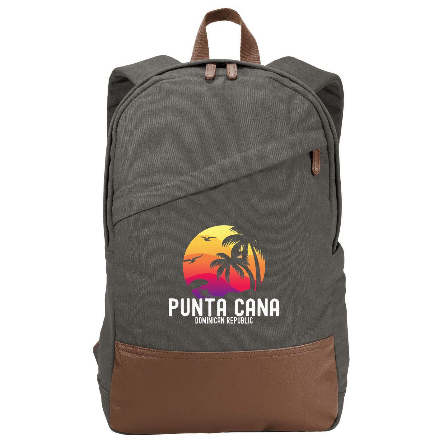 Punta Cana Vacation Punta Cana Souvenirs Dominican Republic Cotton Canvas Backpack