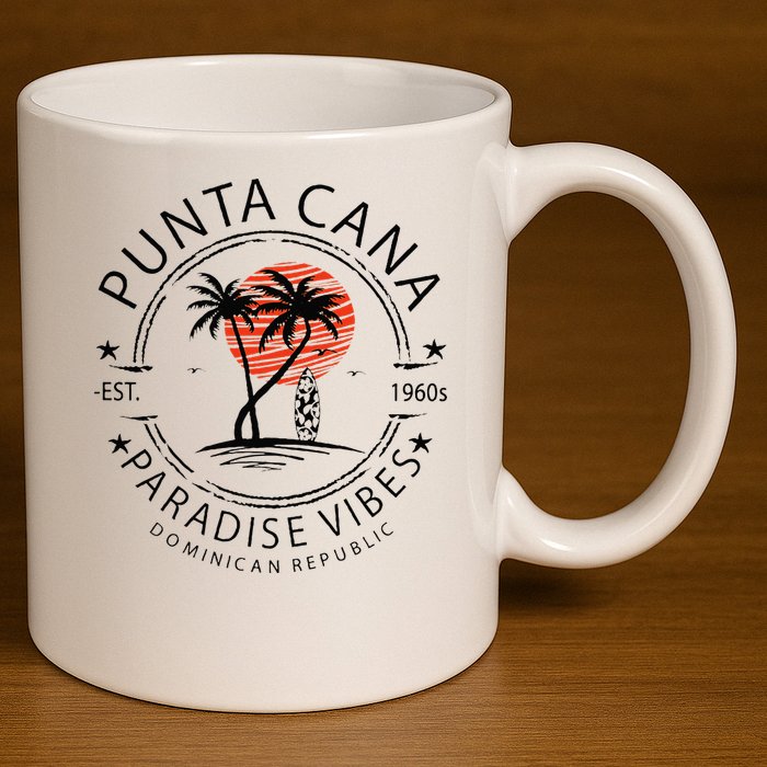 Punta Cana Vacation Dominican Republic Summer Paradise 11oz C Handle Ceramic Mug