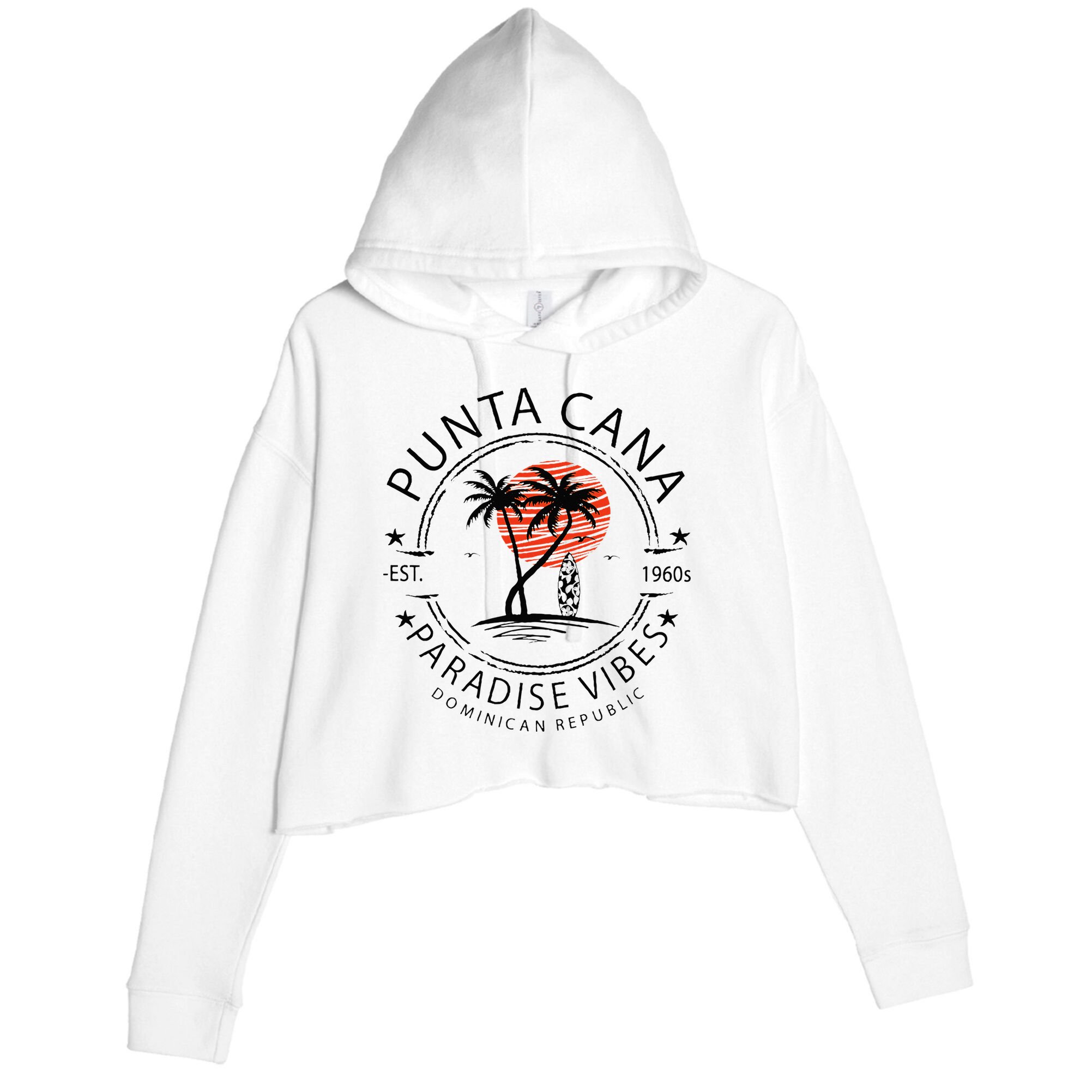 Punta Cana Vacation Dominican Republic Summer Paradise Crop Fleece Hoodie
