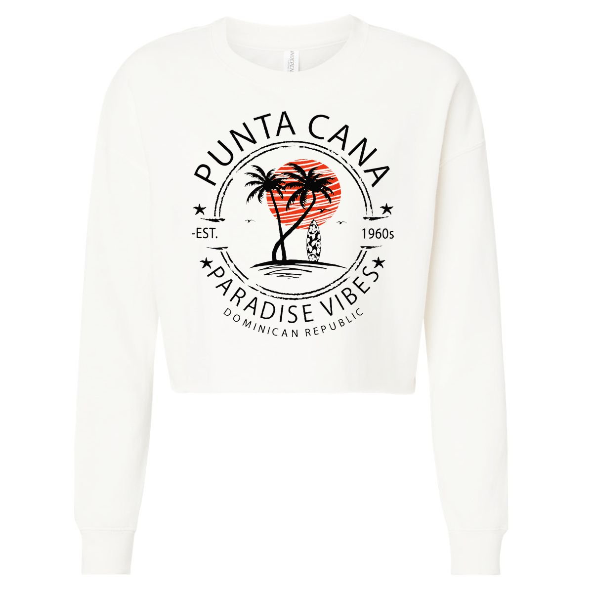 Punta Cana Vacation Dominican Republic Summer Paradise Cropped Pullover Crew
