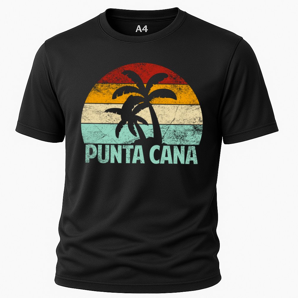 Punta Cana Vintage 70s 80s Retro Vacation Dominican Republic Funny Gift Cooling Performance Crew T-Shirt
