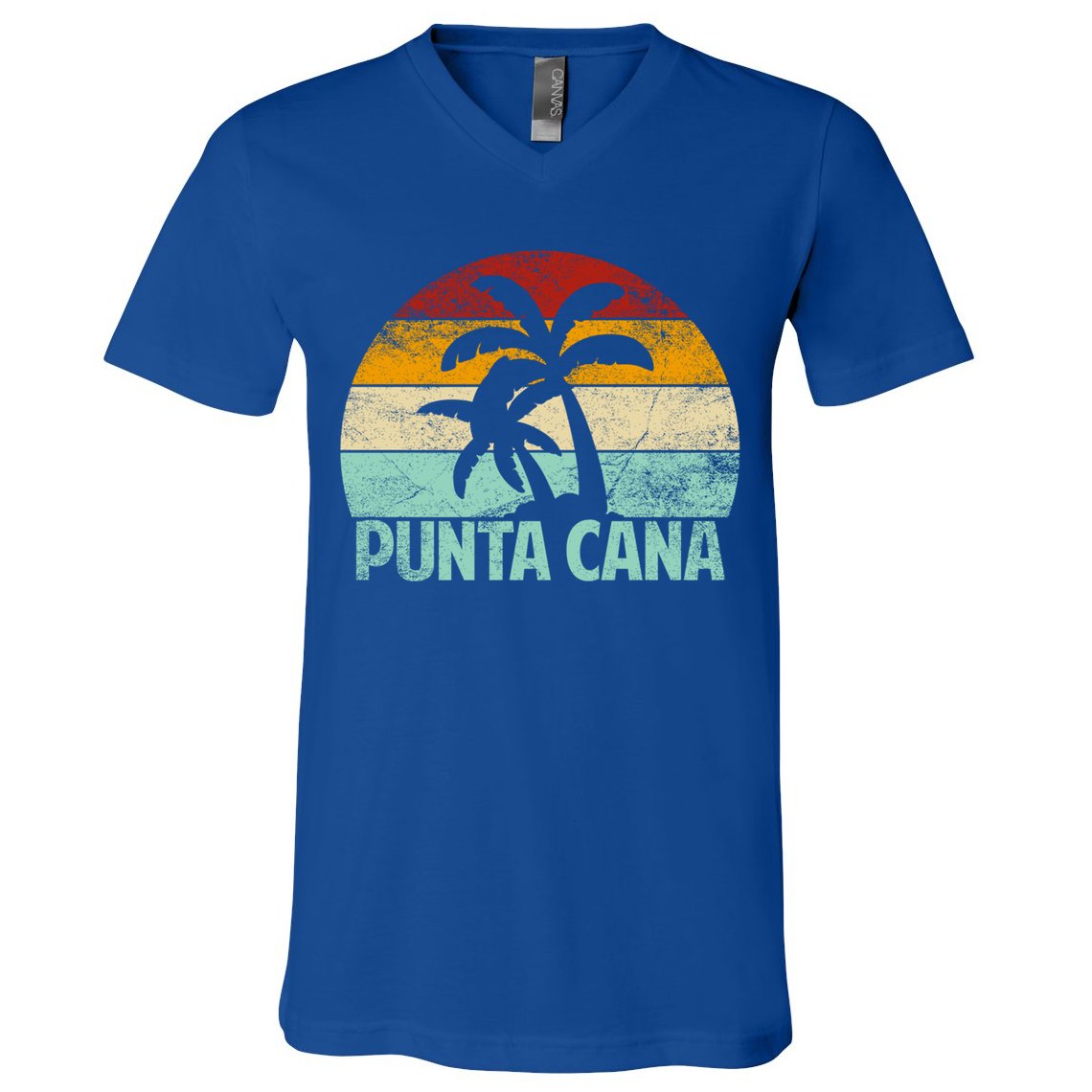 Punta Cana Vintage 70s 80s Retro Vacation Dominican Republic Funny Gift V-Neck T-Shirt