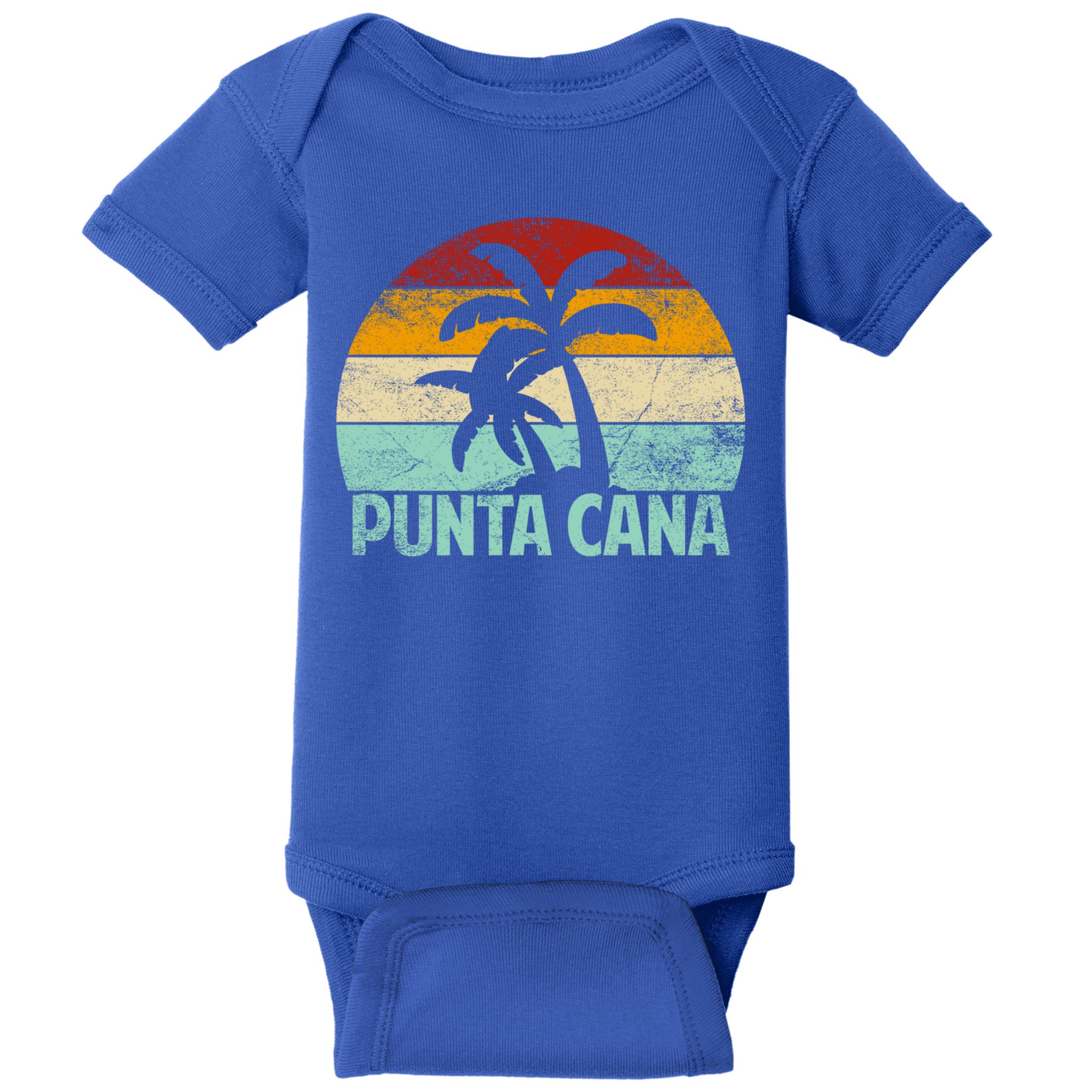 Punta Cana Vintage 70s 80s Retro Vacation Dominican Republic Funny Gift Baby Bodysuit