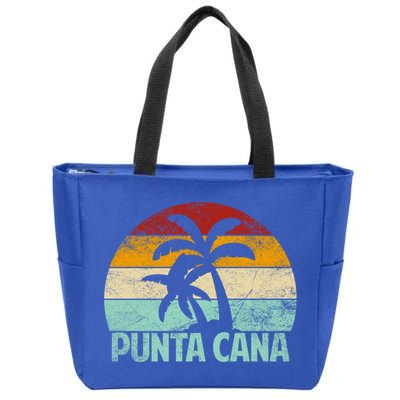 Punta Cana Vintage 70s 80s Retro Vacation Dominican Republic Funny Gift Zip Tote Bag