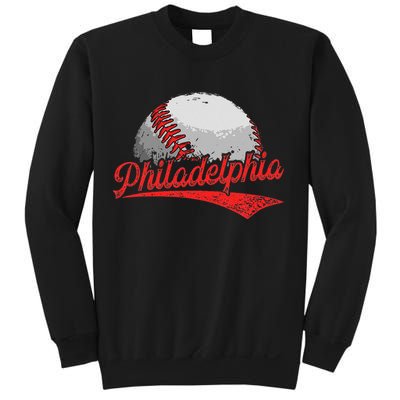 Philadelphia Cityscape vintage Baseball Lover Sweatshirt