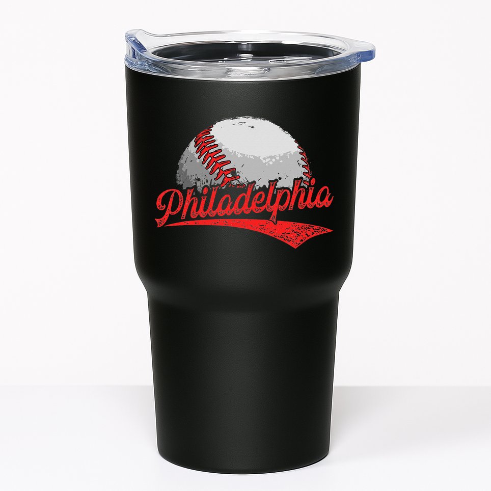 Philadelphia Cityscape vintage Baseball Lover Tumbler