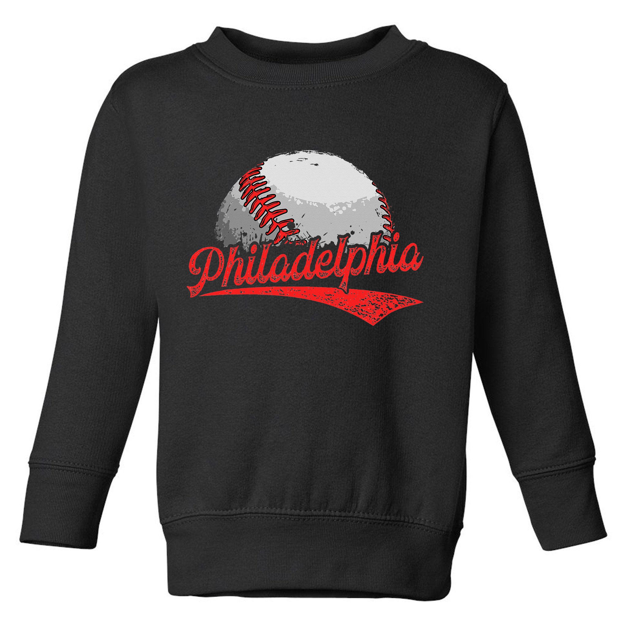 Philadelphia Cityscape vintage Baseball Lover Toddler Sweatshirt