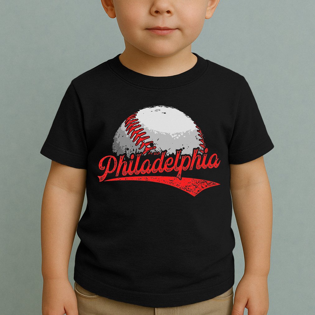 Philadelphia Cityscape vintage Baseball Lover Toddler T-Shirt