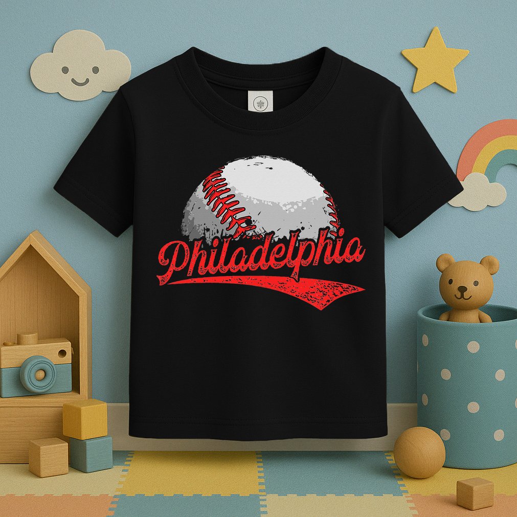 Philadelphia Cityscape vintage Baseball Lover Toddler T-Shirt