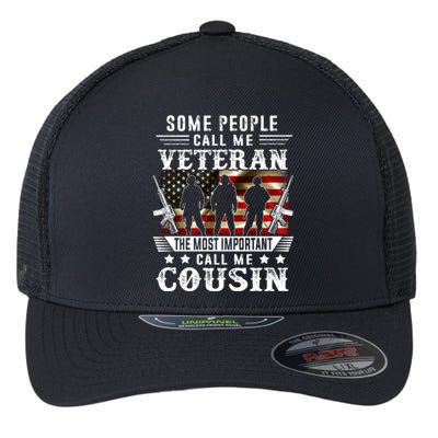 Proud Cousin Veteran American Flag Gifts VeteranS Day Flexfit Unipanel Trucker Cap