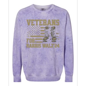 Presidential Campaign Veterans For Harris Walz Waltz 2024 Gift Colorblast Crewneck Sweatshirt