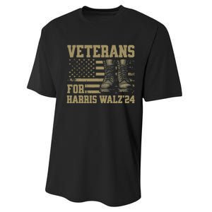 Presidential Campaign Veterans For Harris Walz Waltz 2024 Gift Performance Sprint T-Shirt