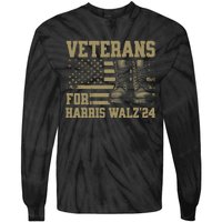 Presidential Campaign Veterans For Harris Walz Waltz 2024 Gift Tie-Dye Long Sleeve Shirt