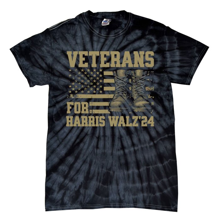 Presidential Campaign Veterans For Harris Walz Waltz 2024 Gift Tie-Dye T-Shirt