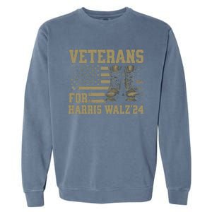 Presidential Campaign Veterans For Harris Walz Waltz 2024 Gift Garment-Dyed Sweatshirt