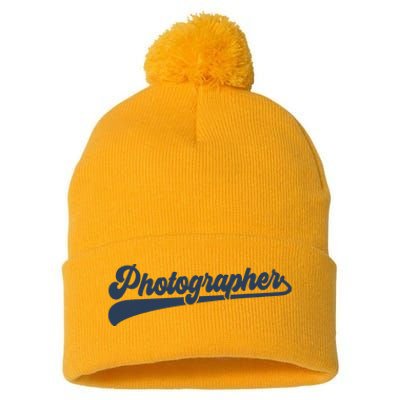 Photographer Cute Vintage Graphic Pom Pom 12in Knit Beanie