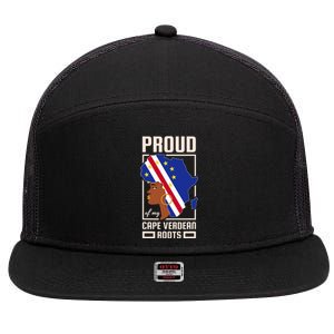 Proud Cape Verdean Roots Black History Month Cape Verde 7 Panel Mesh Trucker Snapback Hat