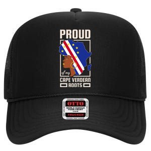 Proud Cape Verdean Roots Black History Month Cape Verde High Crown Mesh Back Trucker Hat