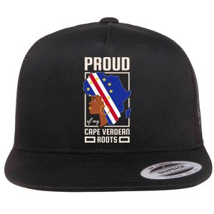 Proud Cape Verdean Roots Black History Month Cape Verde Flat Bill Trucker Hat