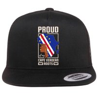 Proud Cape Verdean Roots Black History Month Cape Verde Flat Bill Trucker Hat