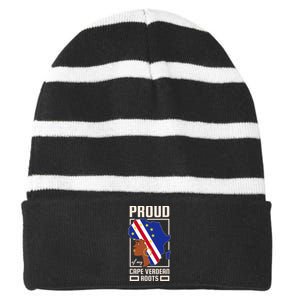 Proud Cape Verdean Roots Black History Month Cape Verde Striped Beanie with Solid Band