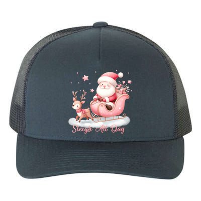 Pink Christmas Wonderland Festive Xmas Sleigh All Day Gift Yupoong Adult 5-Panel Trucker Hat