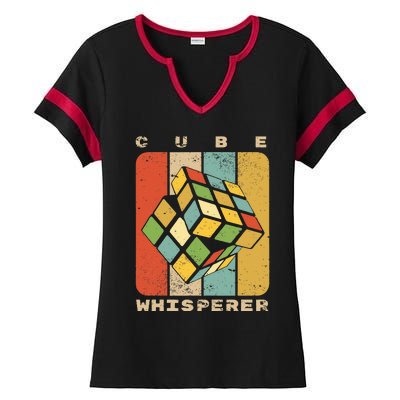 Puzzle Cube Whisperer Vintage Speed Cubing Math Ladies Halftime Notch Neck Tee