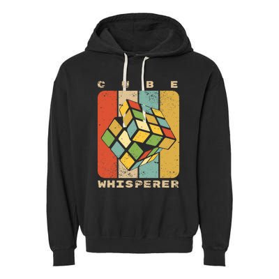 Puzzle Cube Whisperer Vintage Speed Cubing Math Garment-Dyed Fleece Hoodie