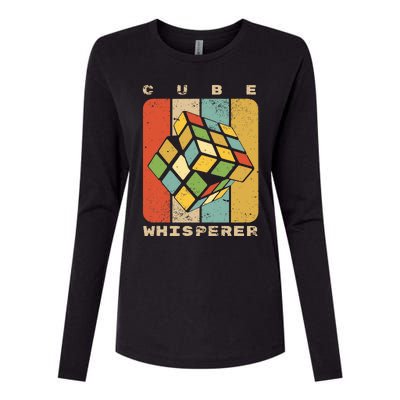 Puzzle Cube Whisperer Vintage Speed Cubing Math Womens Cotton Relaxed Long Sleeve T-Shirt