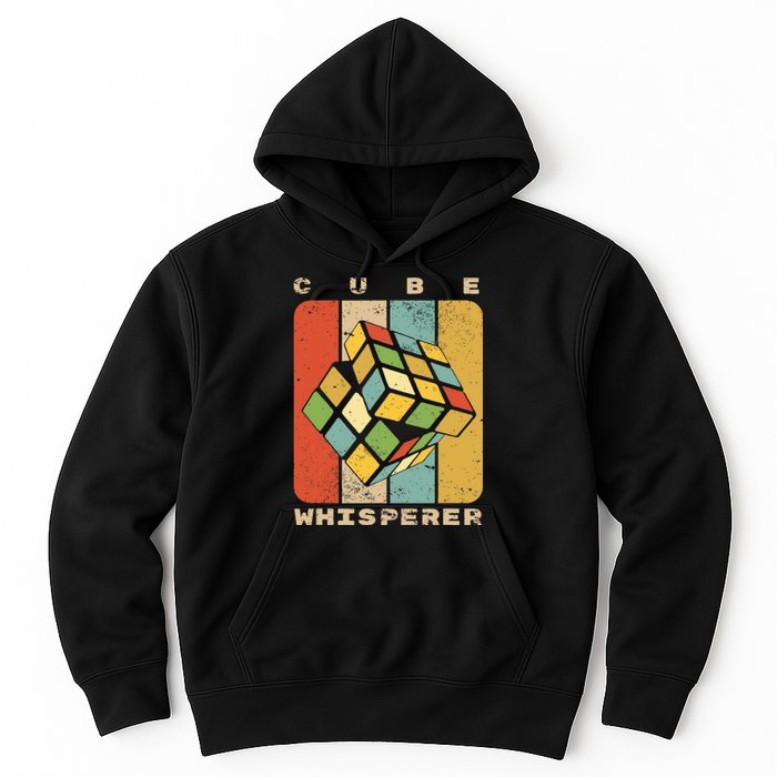 Puzzle Cube Whisperer Vintage Speed Cubing Math Hoodie