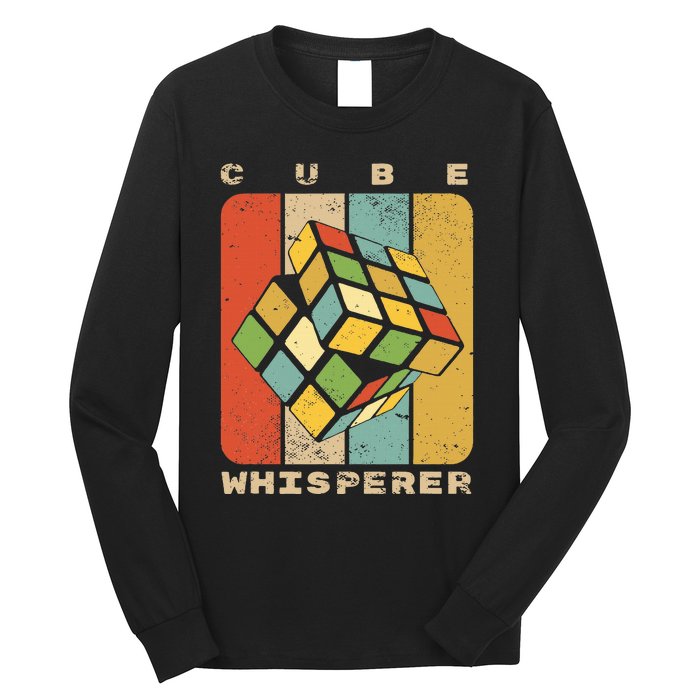 Puzzle Cube Whisperer Vintage Speed Cubing Math Long Sleeve Shirt