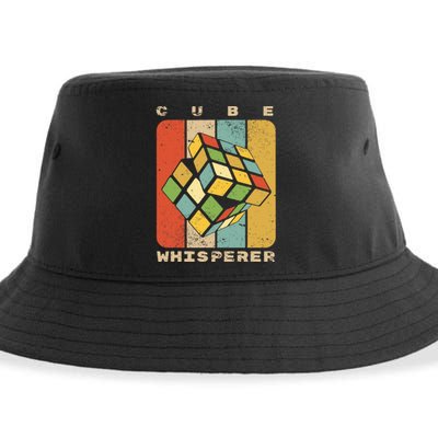 Puzzle Cube Whisperer Vintage Speed Cubing Math Sustainable Bucket Hat