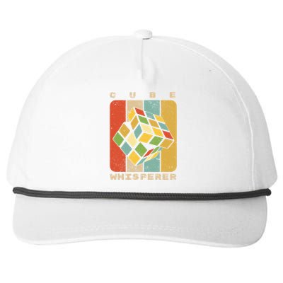 Puzzle Cube Whisperer Vintage Speed Cubing Math Snapback Five-Panel Rope Hat