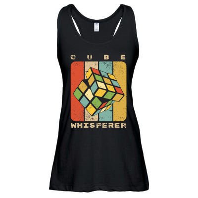 Puzzle Cube Whisperer Vintage Speed Cubing Math Ladies Essential Flowy Tank