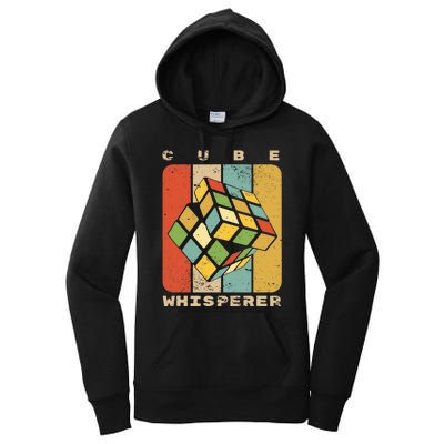 Puzzle Cube Whisperer Vintage Speed Cubing Math Women's Pullover Hoodie