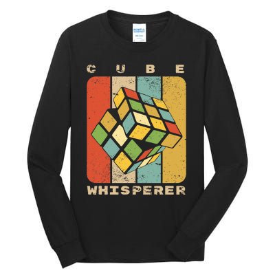 Puzzle Cube Whisperer Vintage Speed Cubing Math Tall Long Sleeve T-Shirt