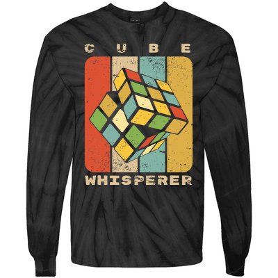 Puzzle Cube Whisperer Vintage Speed Cubing Math Tie-Dye Long Sleeve Shirt