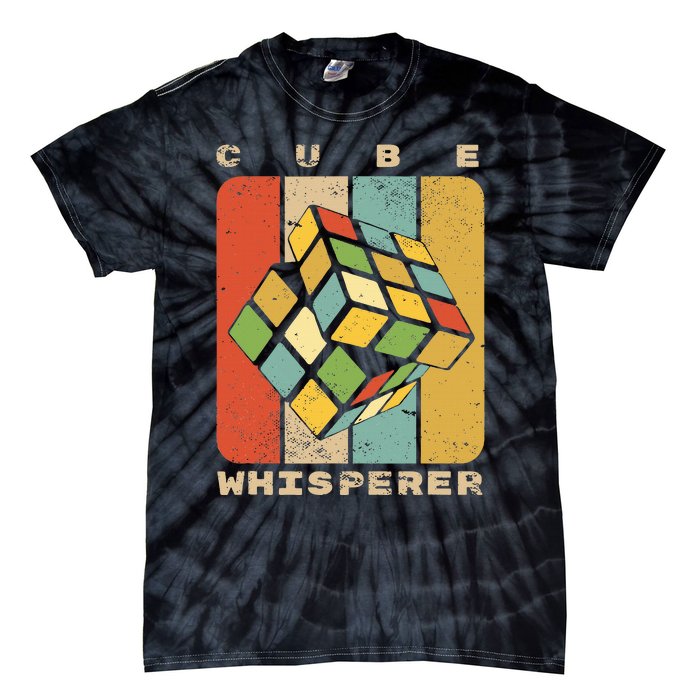 Puzzle Cube Whisperer Vintage Speed Cubing Math Tie-Dye T-Shirt