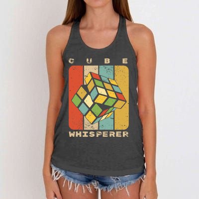 Puzzle Cube Whisperer Vintage Speed Cubing Math Women's Knotted Racerback Tank