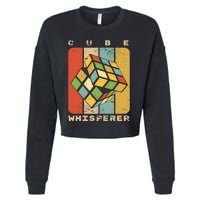 Puzzle Cube Whisperer Vintage Speed Cubing Math Cropped Pullover Crew