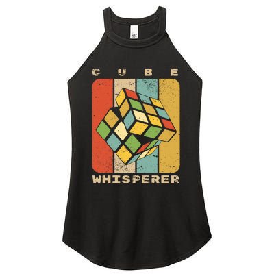 Puzzle Cube Whisperer Vintage Speed Cubing Math Women's Perfect Tri Rocker Tank