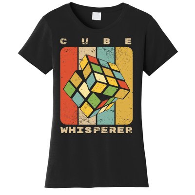 Puzzle Cube Whisperer Vintage Speed Cubing Math Women's T-Shirt