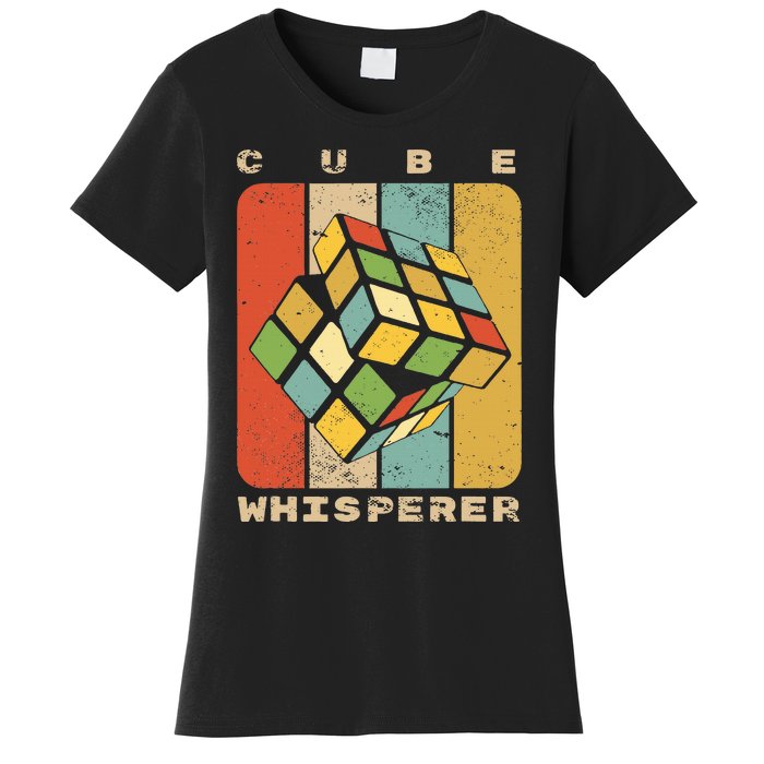 Puzzle Cube Whisperer Vintage Speed Cubing Math Women's T-Shirt