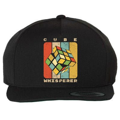 Puzzle Cube Whisperer Vintage Speed Cubing Math Wool Snapback Cap