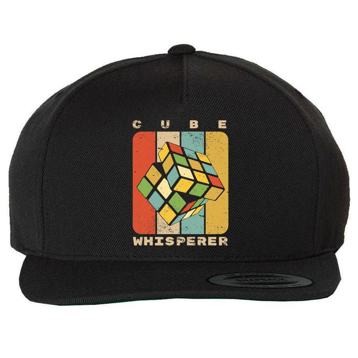 Puzzle Cube Whisperer Vintage Speed Cubing Math Wool Snapback Cap